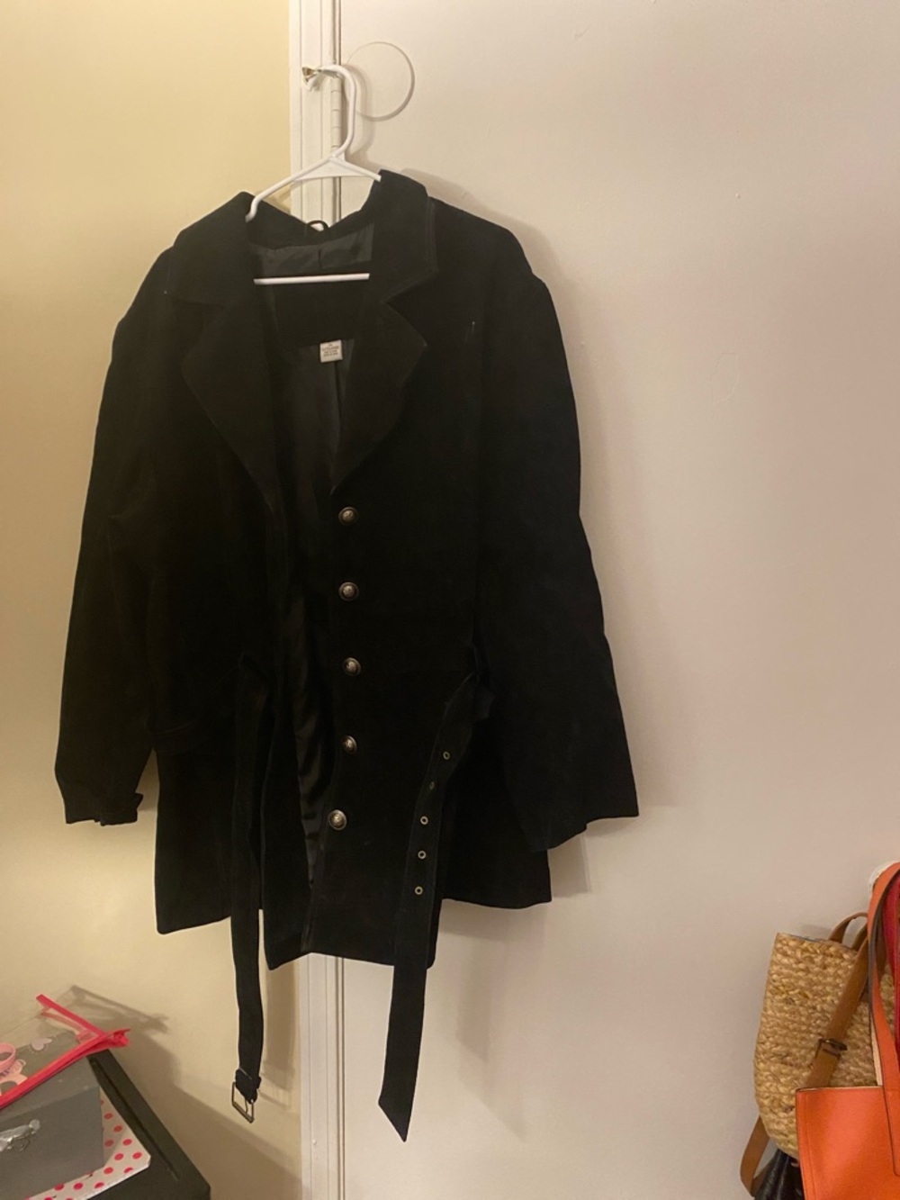 Black Women’s Belted Coat Jacket - Unbranded